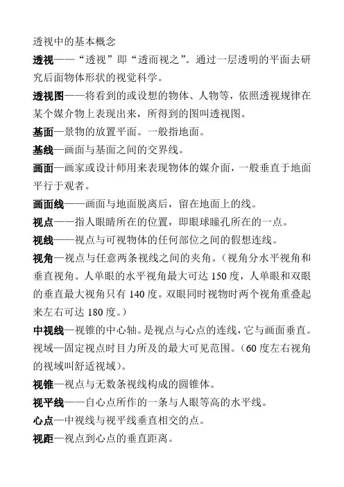 透视中的基本概念