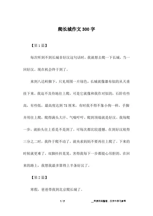 爬长城作文300字