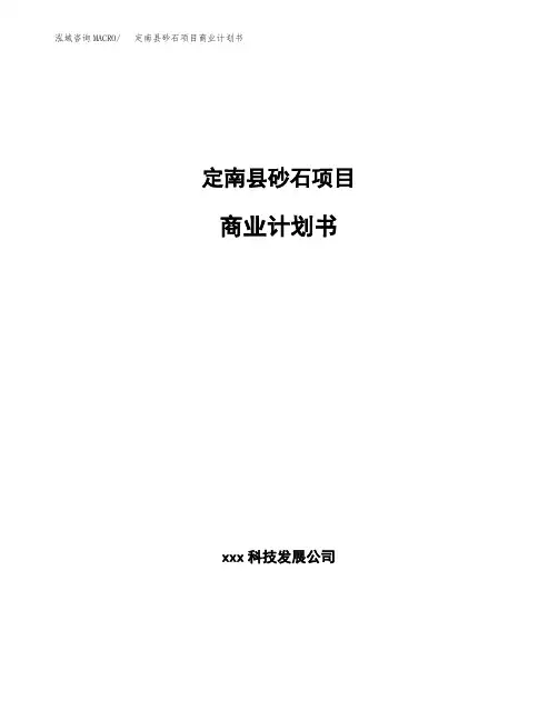 定南县砂石项目商业计划书