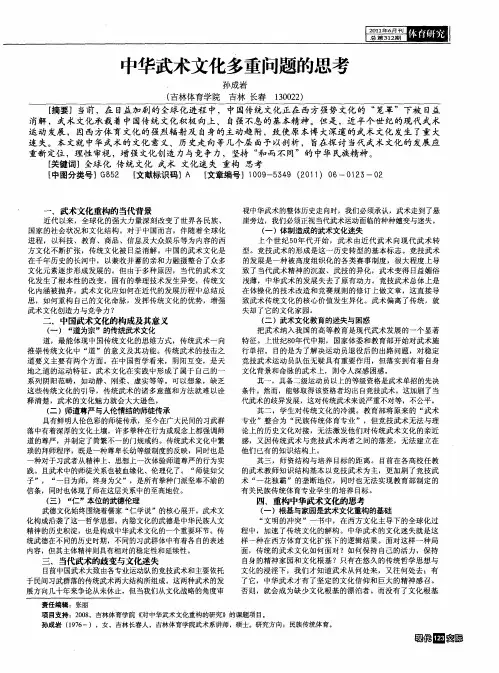 中华武术文化多重问题的思考