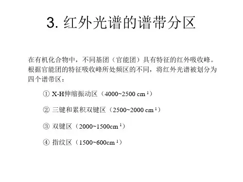 红外光谱的谱带分区