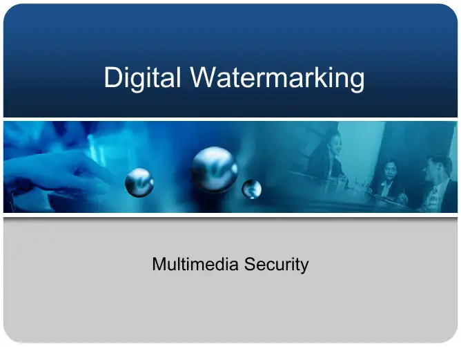Lecture02 - Introduction to Digital Watermarking