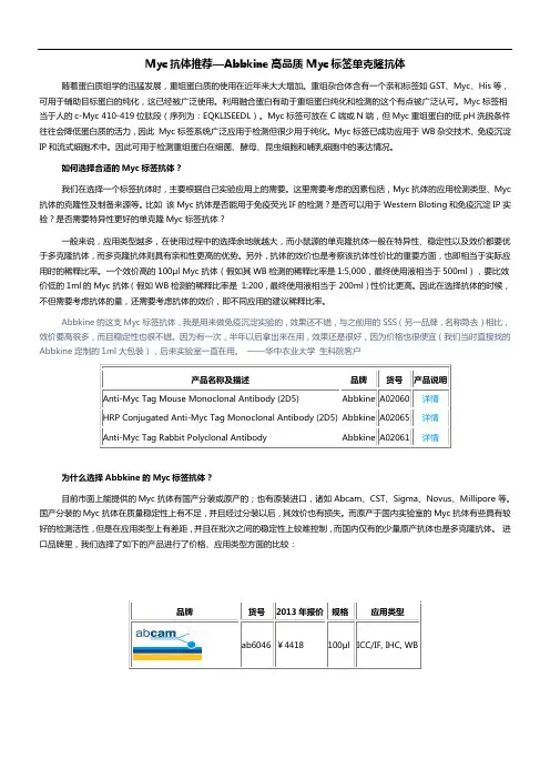 Myc抗体-Myc标签抗体