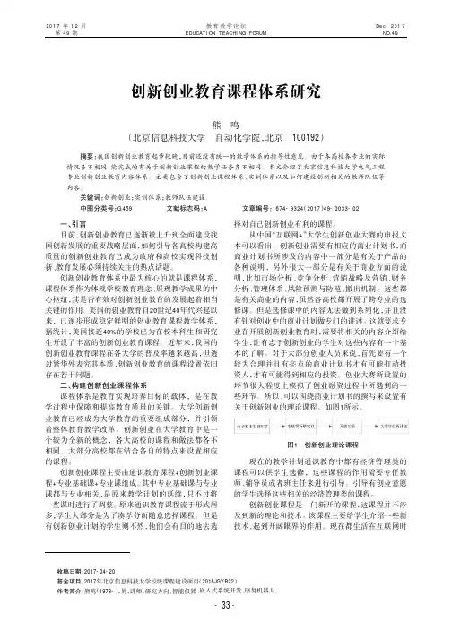 创新创业教育课程体系研究
