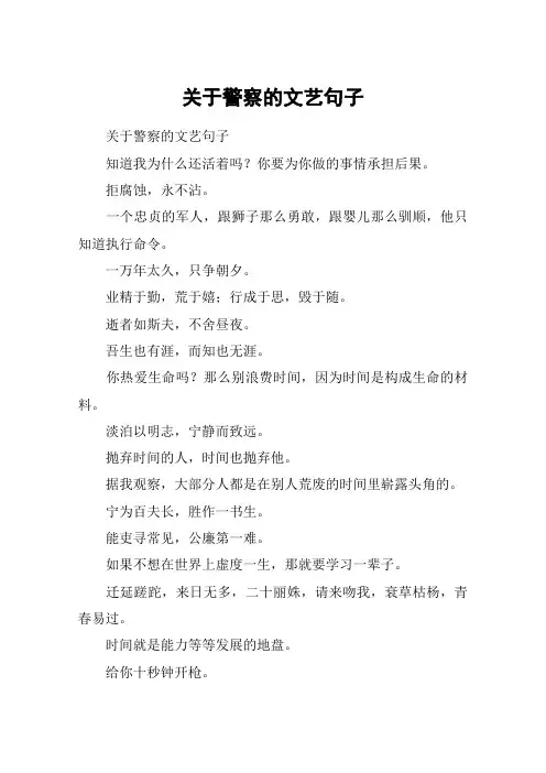 关于警察的文艺句子