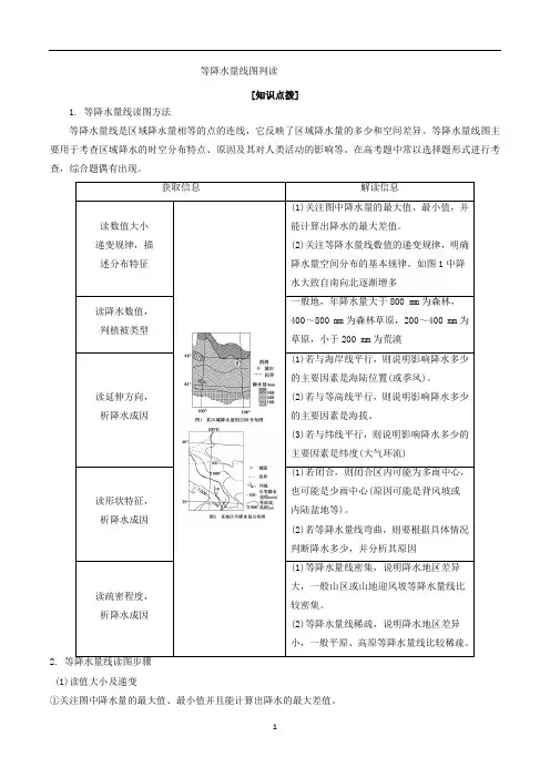 高考地理专题1.4 等降水量线图判读-解图释含义含解析
