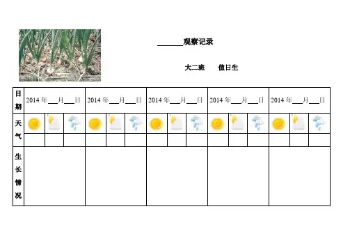 自然角记录表