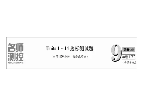 【最新】九年级英语课件(安徽人教版):Units 1 ~14 达标测试题(共29张PPT)