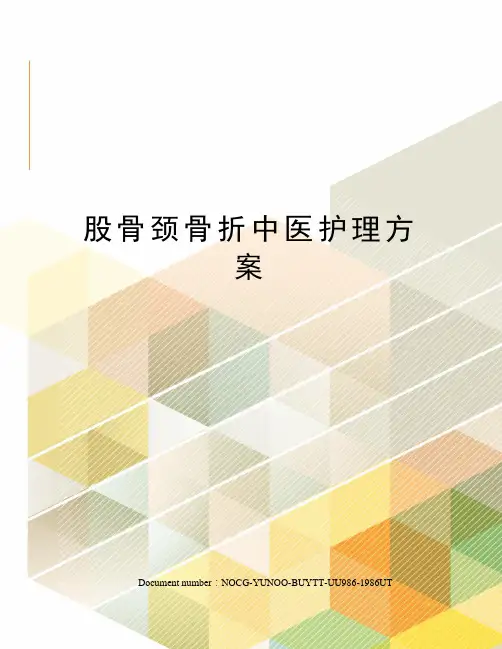 股骨颈骨折中医护理方案