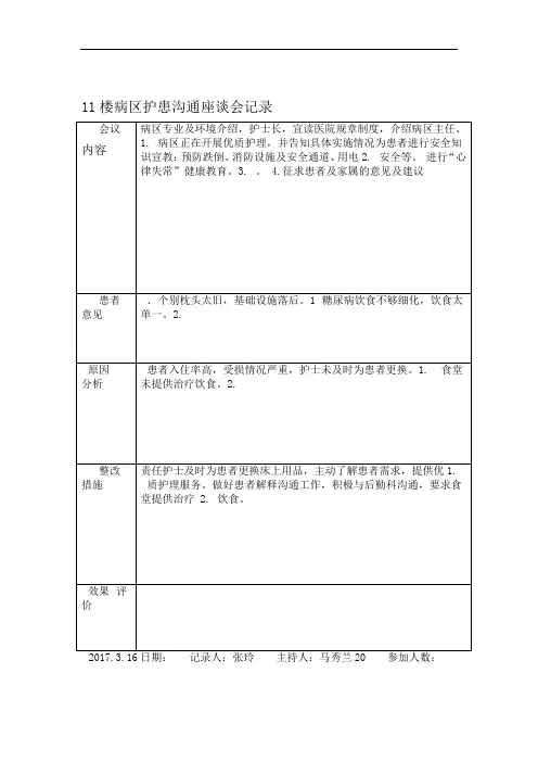 护患沟通座谈会月