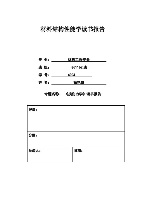 损伤力学读书报告