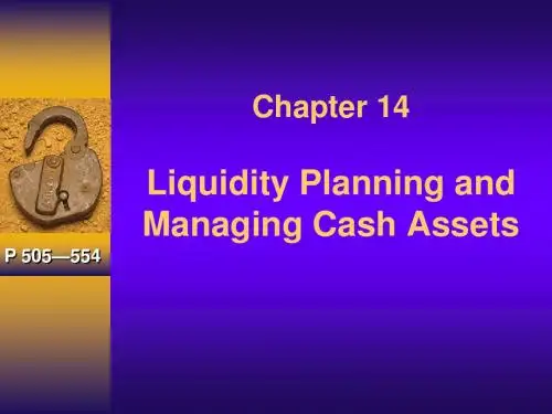 chapter14 liquidity Planning and Managing Cash Assets