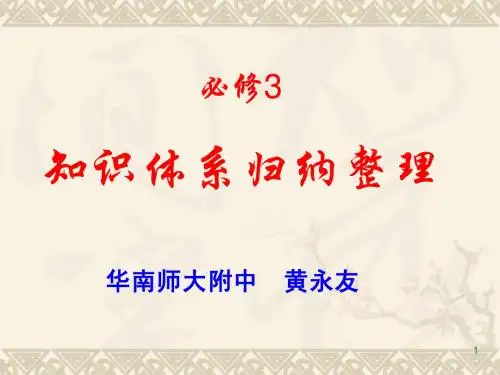 广东省华南师大附中历史必修3:知识体系归纳整理课件