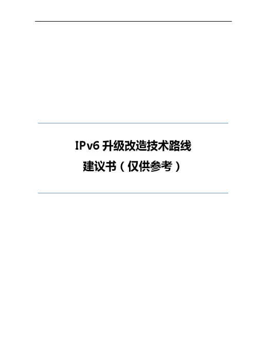 IPv6升级改造技术路线建议书(仅供参考)
