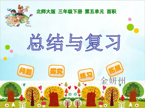 三年级下册数学 第五单元 面积 总结与复习 北师大版