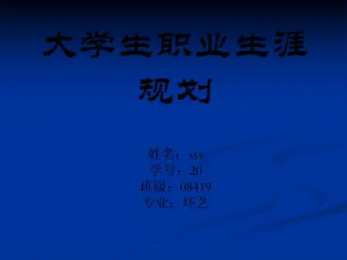 大学生职业生涯规划 ppt 环艺共23页
