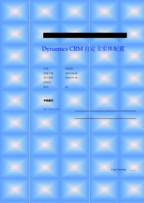 CRM客户关系-微软DynamicsCRM自定义实体配置 精品