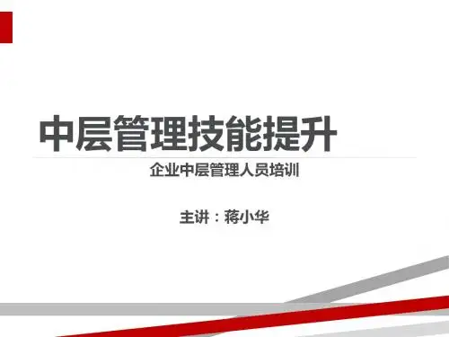 中层管理技能提升课件(PPT 67页)