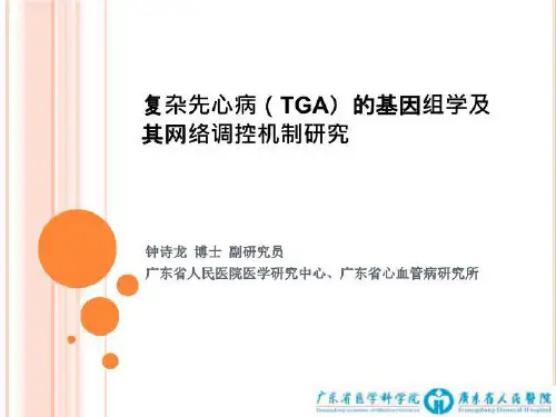 【精品课件教案PPT】 复杂先心病(TGA)的基因组学及其网络调控机制研究
