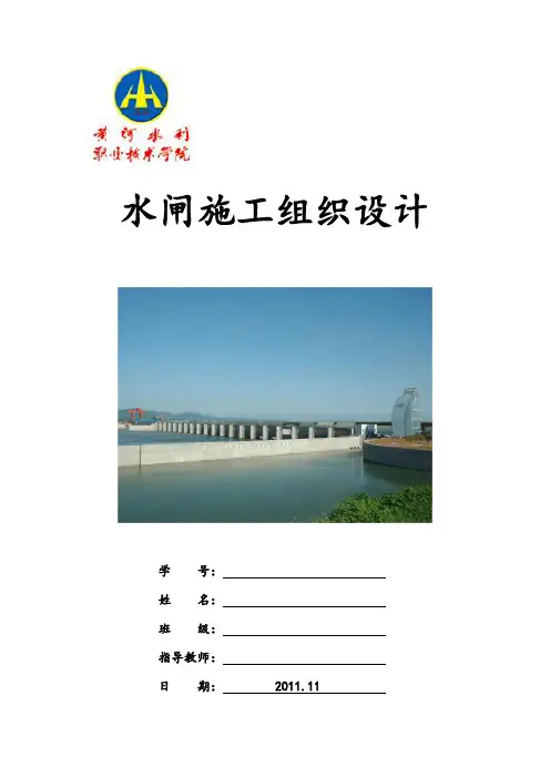 水闸施工组织设计书