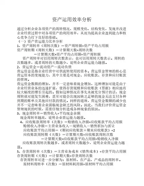 资产运用效率分析