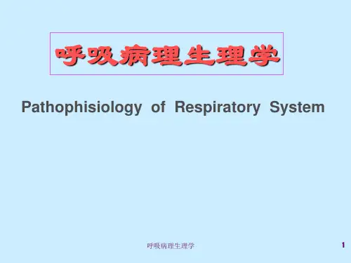 呼吸病理生理学 ppt课件