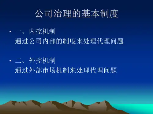 公司治理概论二