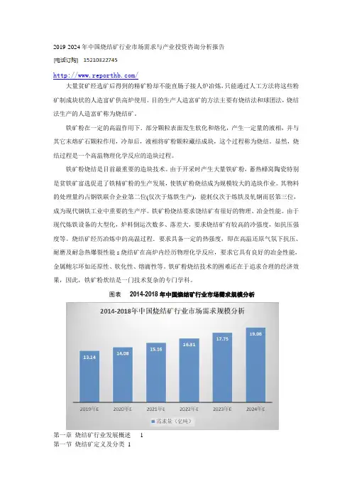 2019-2024年中国烧结矿行业市场需求与产业投资咨询分析报告
