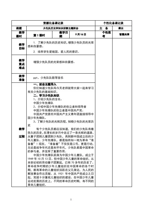 少先队历史和知识讲解