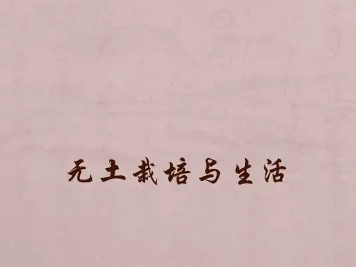 无土栽培与生活