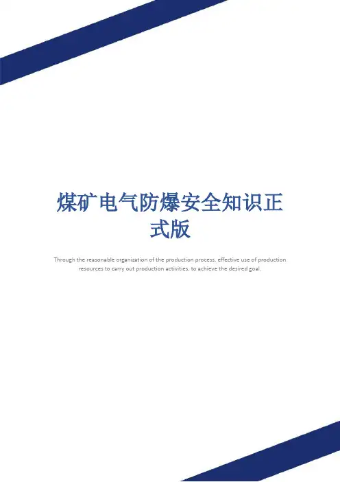 煤矿电气防爆安全知识正式版