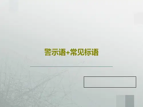 警示语+常见标语32页PPT