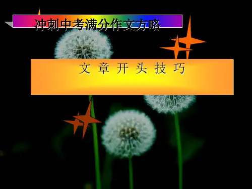 中考作文辅导教学指导《作文开头技巧》课件(共32张PPT)