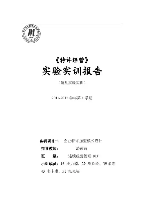 02 企业特许加盟模式设计(汪力楠组)