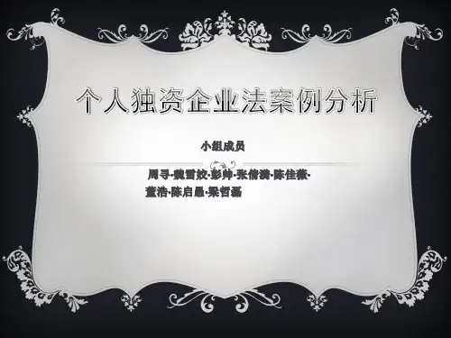 个人独资企业案例分析