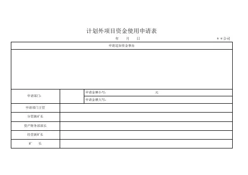 计划外资金申请表