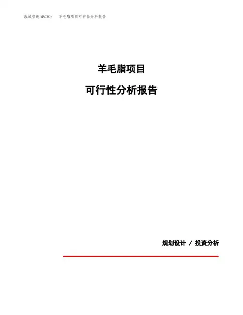 羊毛脂项目可行性分析报告(模板参考范文)