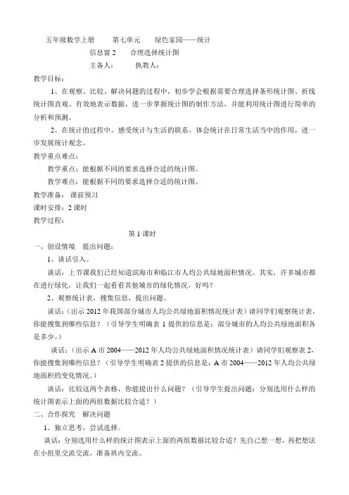 五年级数学上册第七 绿色家园2