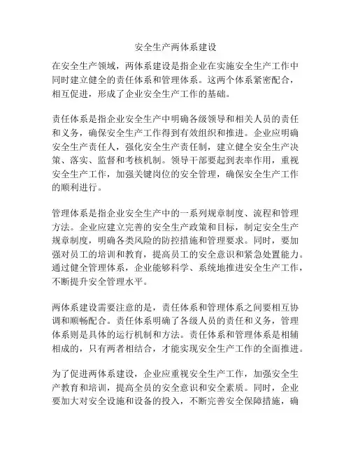 安全生产两体系建设