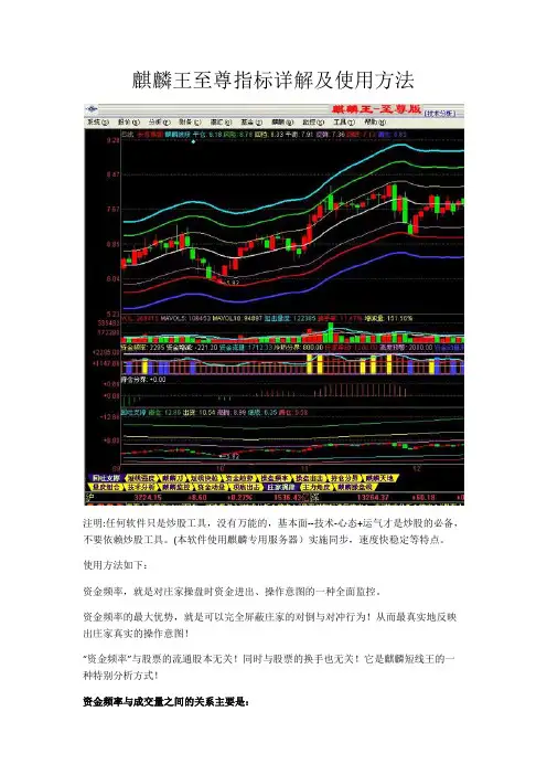 麒麟王至尊指标详解及使用方法