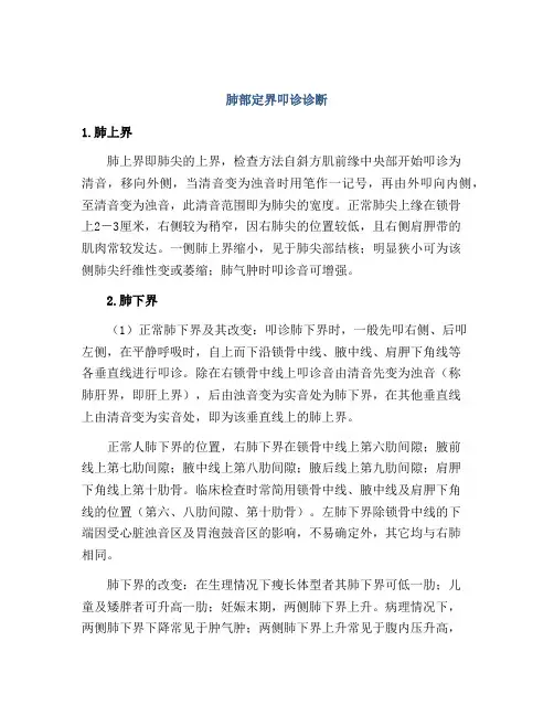 肺部定界叩诊诊断