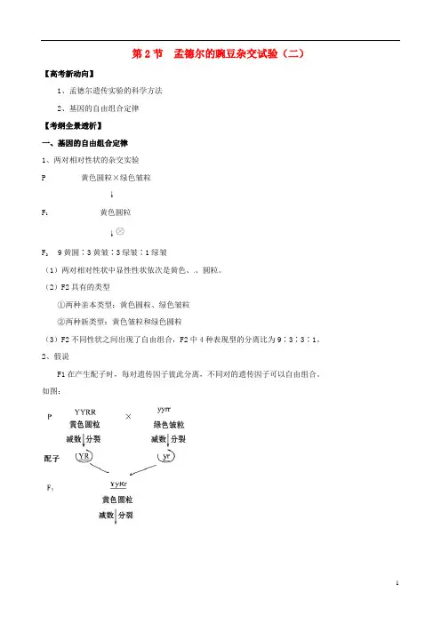 12孟德尔的豌豆杂交实验(二)(学生用)