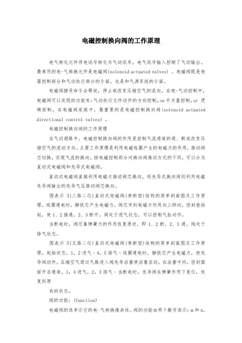 电磁控制换向阀的工作原理