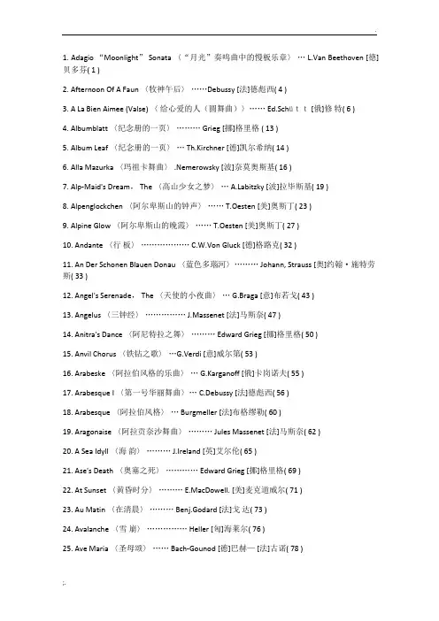 世界钢琴名曲300首