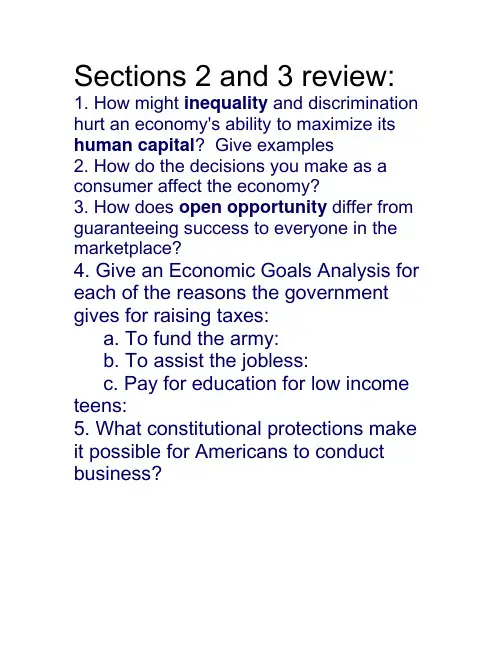 ch2 sec 2 and 3 review
