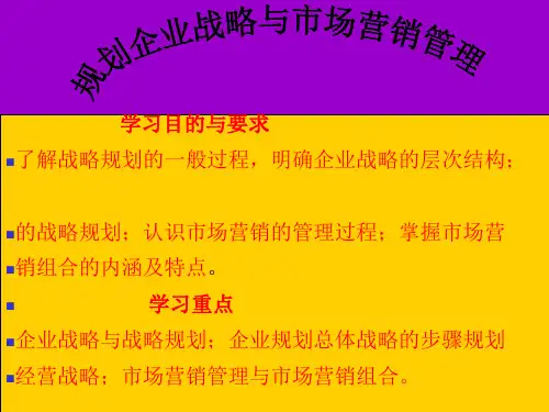 第三章 企业战略规划 和市场营精品PPT课件