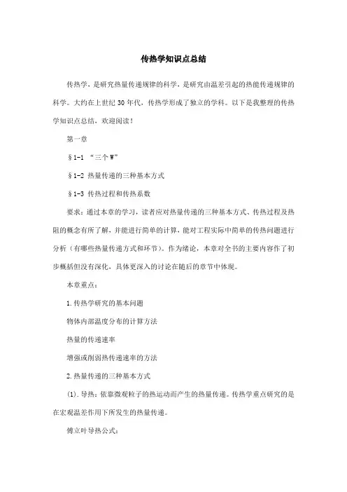 传热学知识点总结 2
