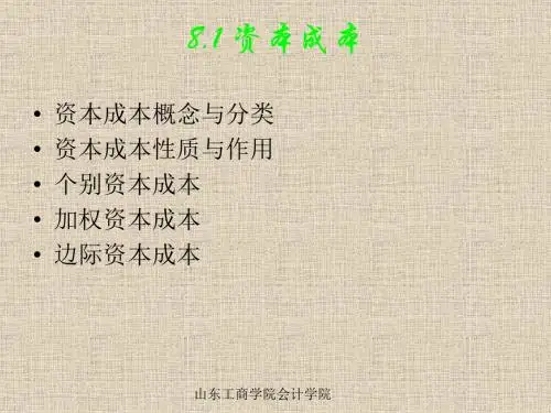 第8章资本成本与资本结构