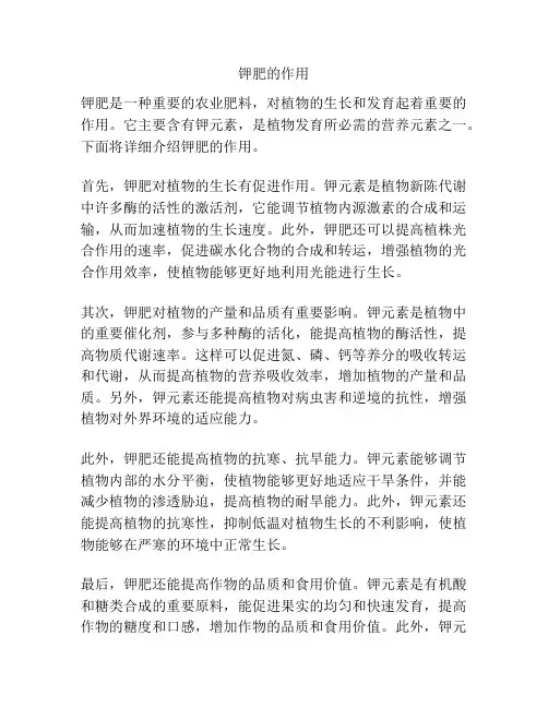 钾肥的作用
