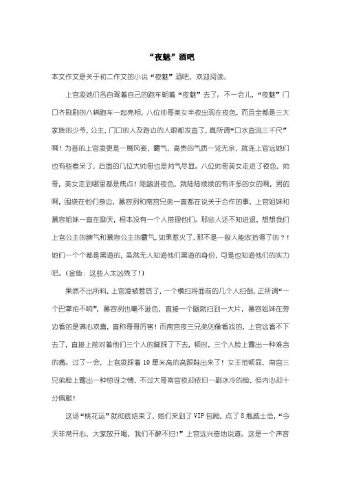 初中初二作文小说：“夜魅”酒吧